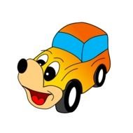 Comic Yellow Car Clipart Medium Size