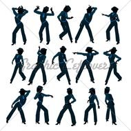 Hip Hop Dancer Silhouette Clip Art N9