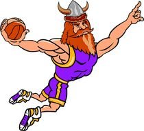 Vikings Basketball Logo Mascot