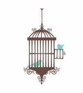 Shabby Chic Bird Cages Clip Art drawing