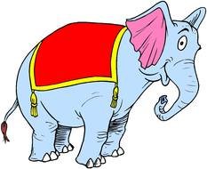 Colorful cartoon elephant clipart