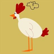 Cock is thinking clipart