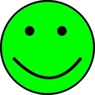 green round smiley on a white background