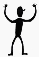 male stick figure with hands up
