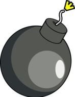 painted gray round bomb