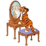 Looking In Mirror Clip Art drawing