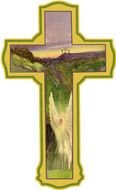 easter cross with an image of an angel