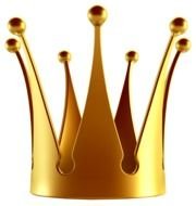 painted high golden crown on a white background