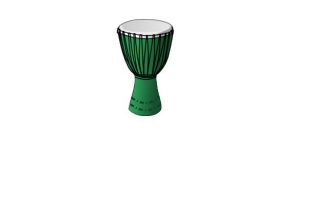 painted green african drum