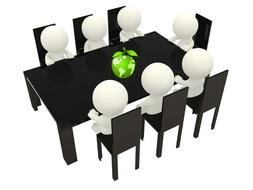 assembled team at the table