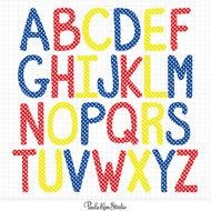 Polka Dot Letters Clip Art N4