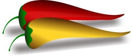 red and yellow pepers drawing