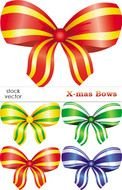 Vector Christmas Bow Clip Art N2