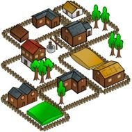 Town Village Clip Art drawing