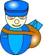 Mailman blue Clip Art drawing