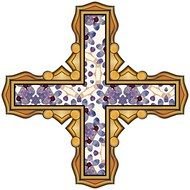 Cross Prints From Set A05 Purple Wood Roses Free Crafty Clipart N2