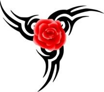 Rose Tattoos With Tribal N2