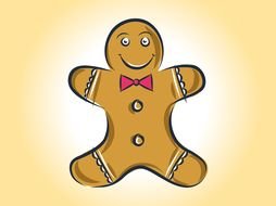 Gingerbread Man Running Clip Art drawing