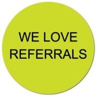 Love Referrals Heart Shape Stickers