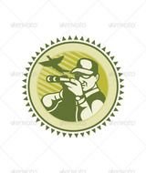 Hunter Aiming Shotgun