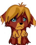 Beautiful and colorful drawing of the cute puppy with the blue eyes clipart