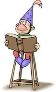 reading a book as a graphic illustration