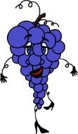 Clip art of Cartoon purple grapes