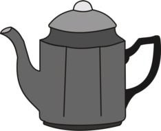 drawing of a coffee pot on a black background