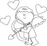 Cupid Clip Art Black And White N8