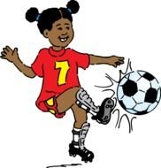 drawing of a girl with a soccer ball