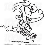 Cartoon Water Gun Fight