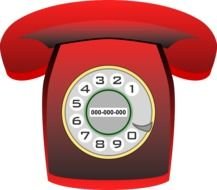 Red wintage disk Phone, drawing