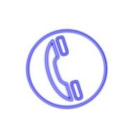 Neon Phone Icon Blue By Rampa