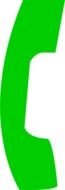 painted green telephone handset on a white background