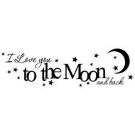 love you to the moon lettering