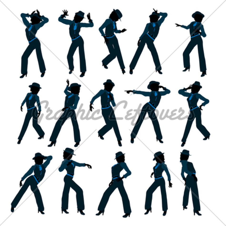 Hip Hop Dancer Silhouette Clip Art N9