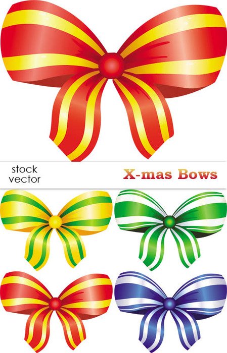 Vector Christmas Bow Clip Art N2
