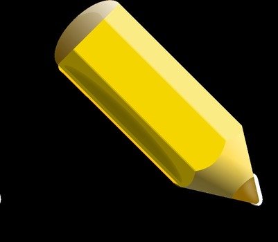 yellow pencil on black background