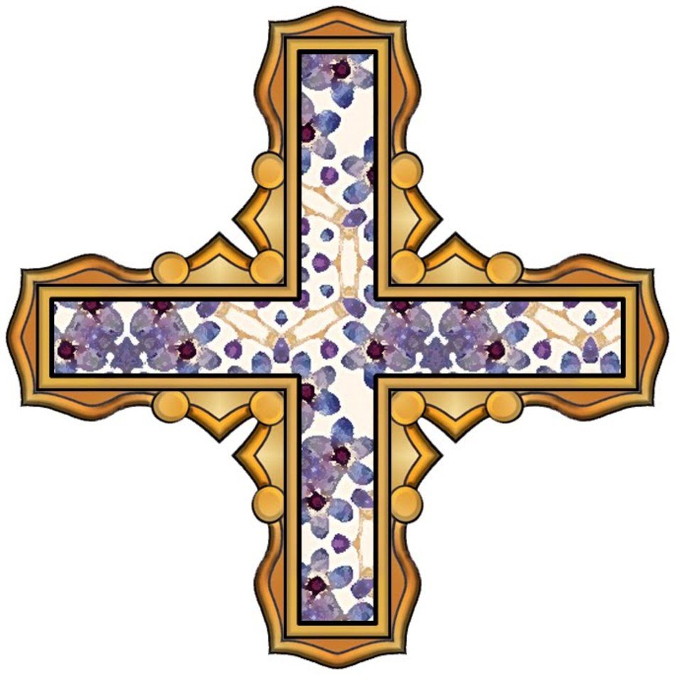 Cross Prints From Set A05 Purple Wood Roses Free Crafty Clipart N2
