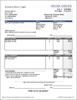 Work Order Template