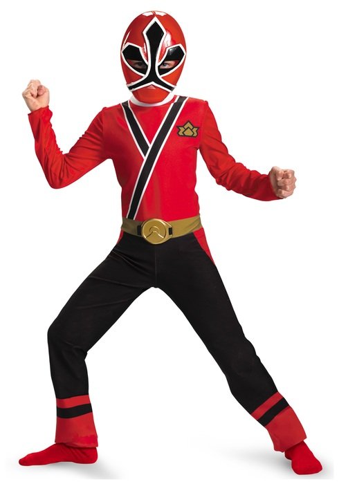 boy in red ranger costume