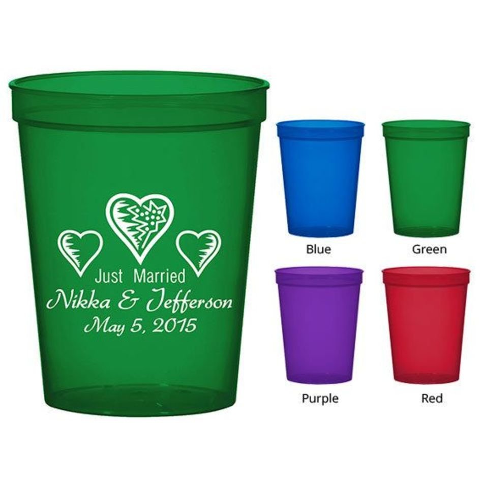 16 Oz Custom Translucent Plastic Cups Clipart 1494 Just Married