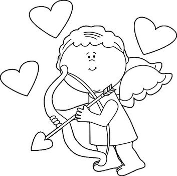 Cupid Clip Art Black And White N8