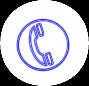 Neon Phone Icon Blue By Rampa