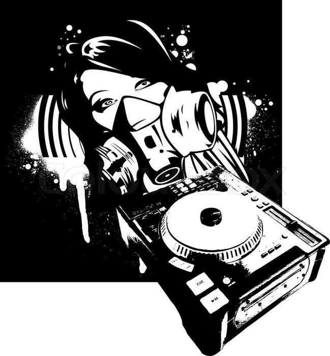 DJ Girl as a graphic illustration