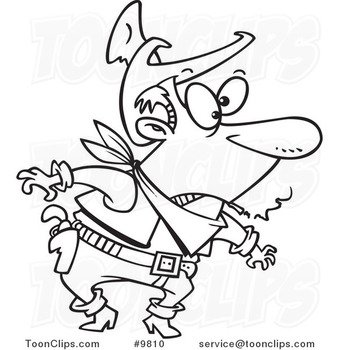 Cowboy Clip Art Black And White N11