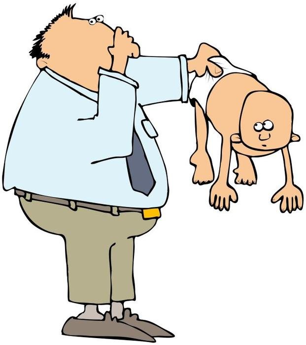 kid in the hands of a man as a colorful illustration