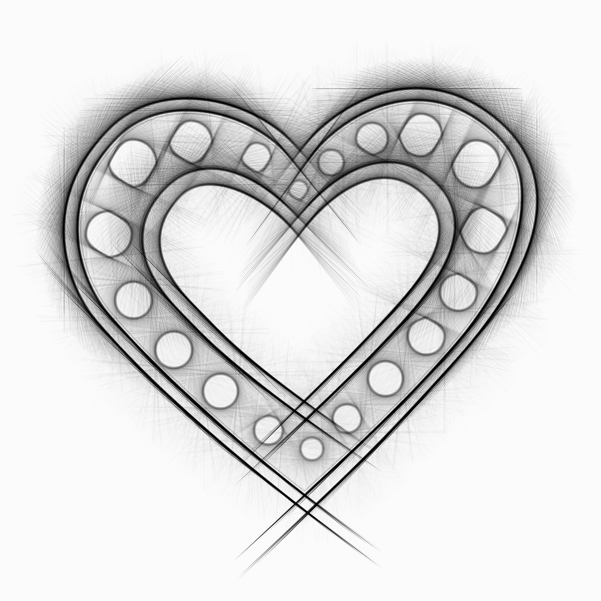 Beautiful pencil drawing of a heart free image download