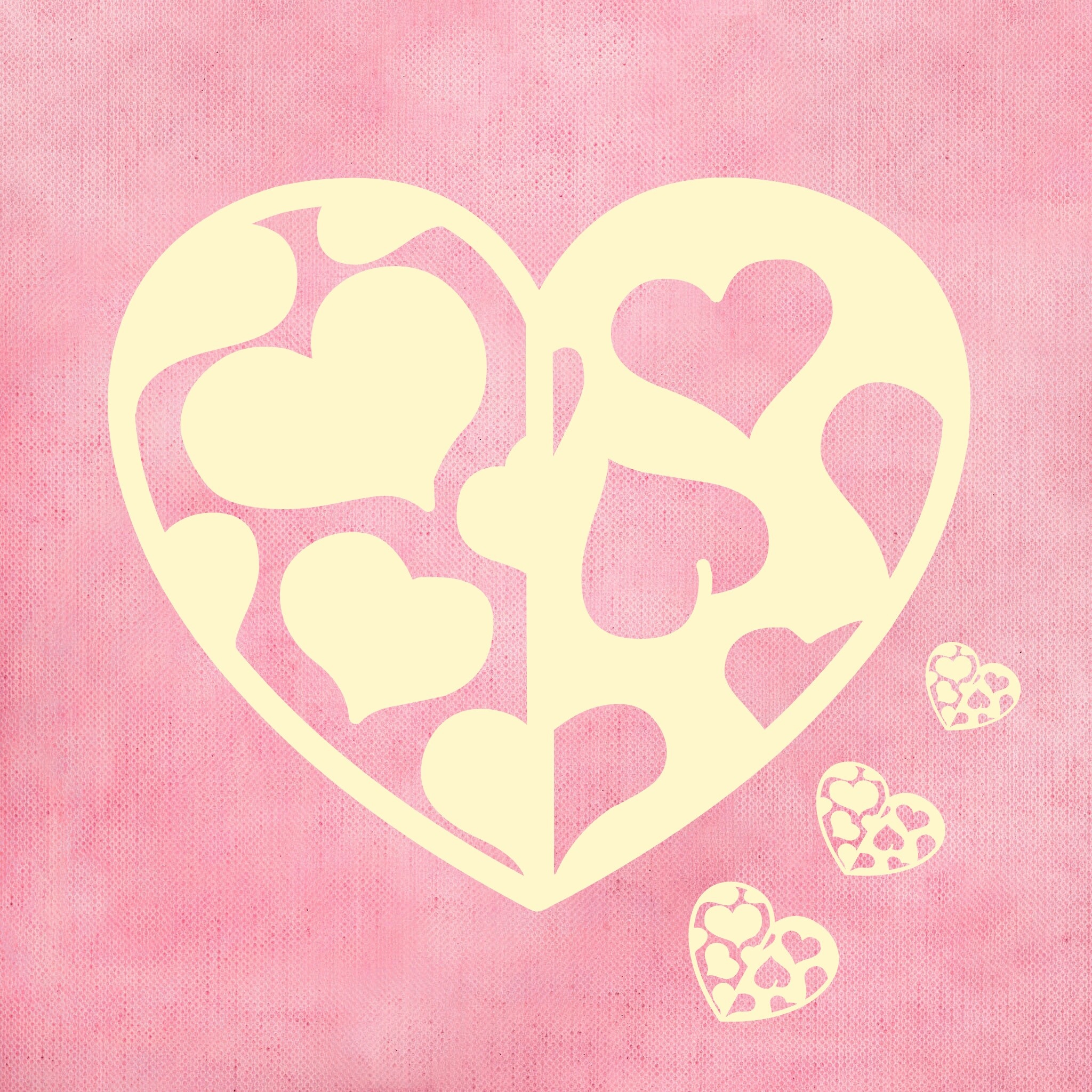 Cute heart on a pink background free image download