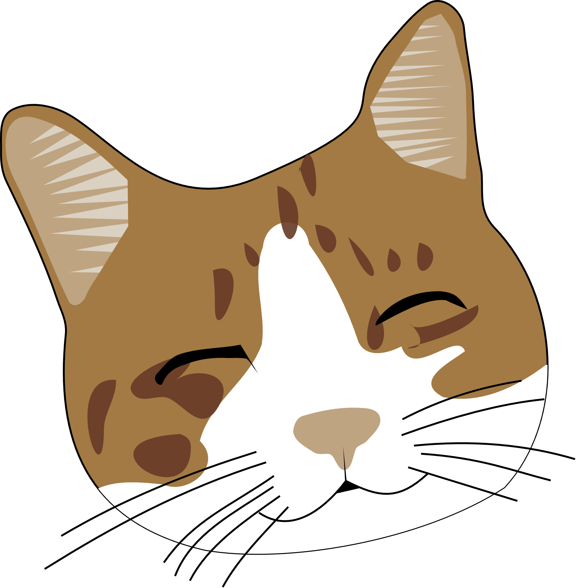 Cute Smiling Cat Face With Closed Eyes Illustration Free Image Download cute-smiling-cat-face-with-closed-eyes-illustration-free-image-download